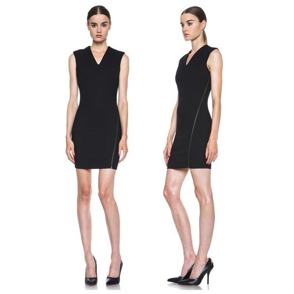 HELMUT Moto Stretch Angle Zipper Poly-Blend Dress Size Medium - Picture 1 of 9
